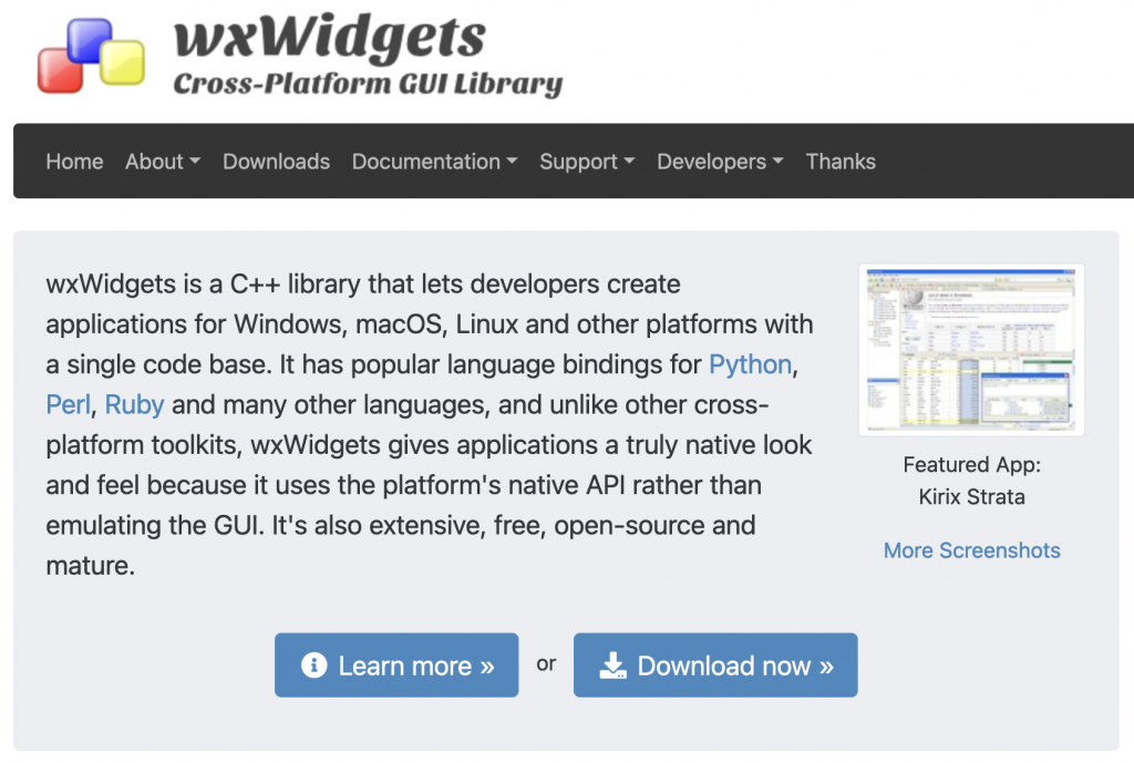 wxWidgets-Website-Screenshot