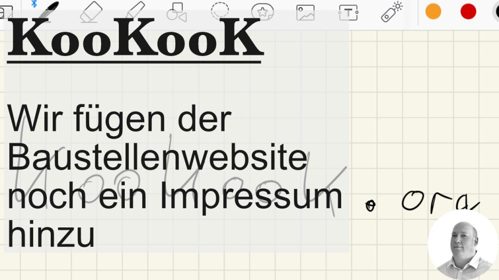 KooKooK 0015: Wir fuegen der Baustellenseite noch ein Impressum hinzu