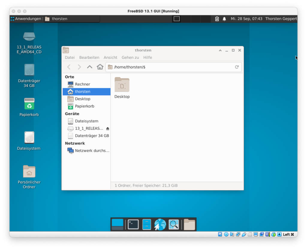 XFCE mit Xorg auf FreeBSD in VirtualBox