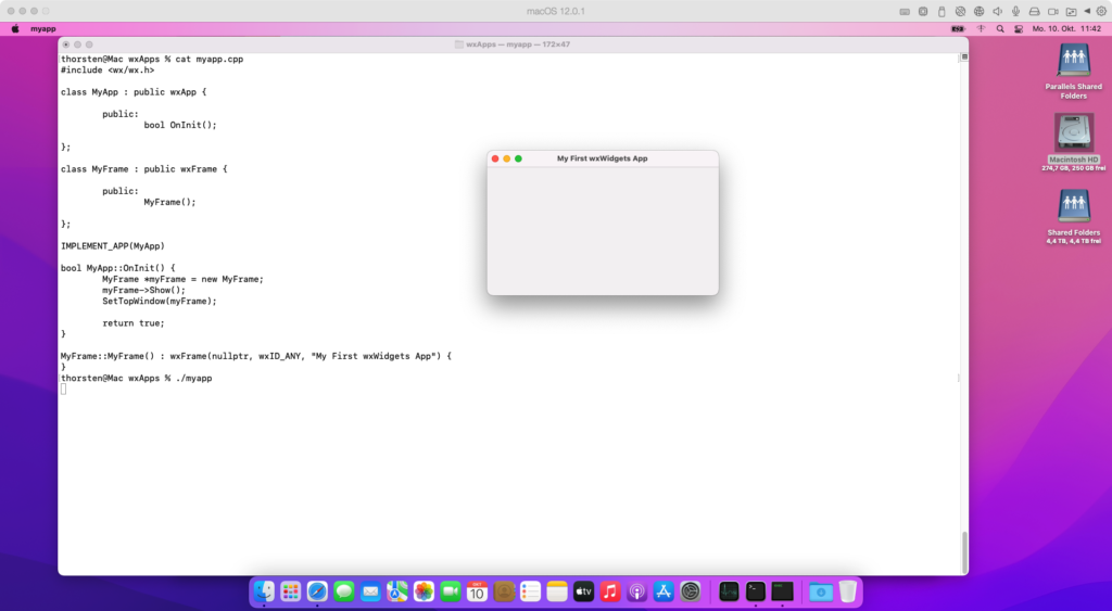 Beispielprojekt auf macOS
