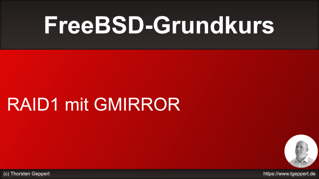 RAID1 mit GMIRROR