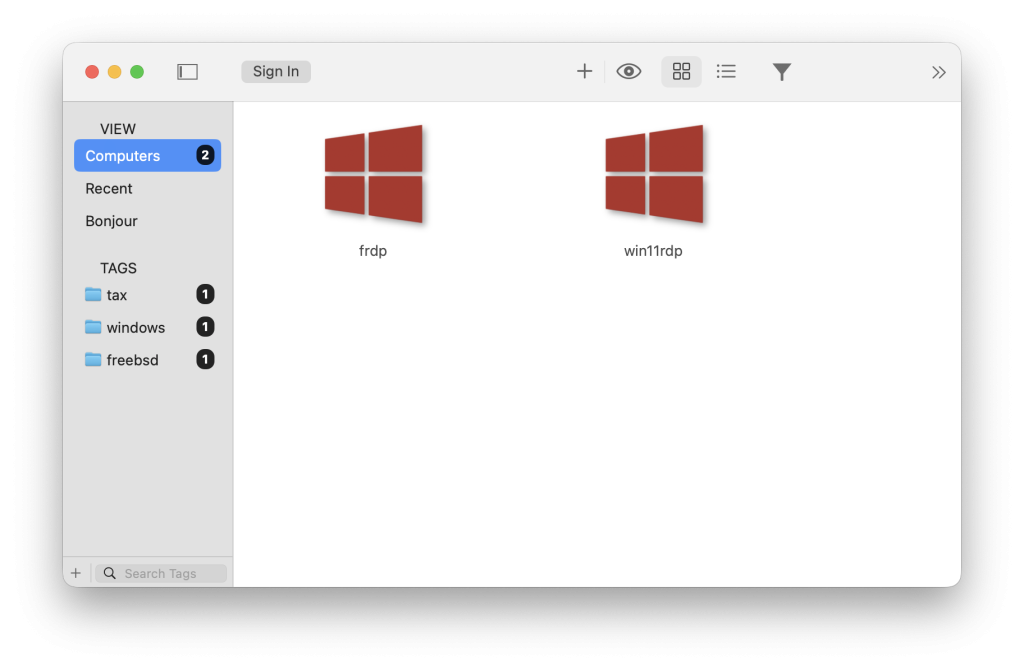 Jump Desktop Hauptfenster